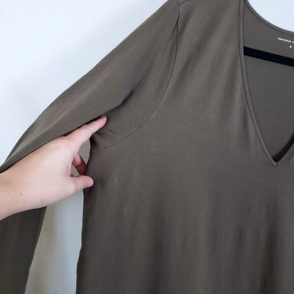 Universal Standard Iconic Geneva Dress Olive Green Womens M (18-20) Asymmetrical - Picture 9 of 10